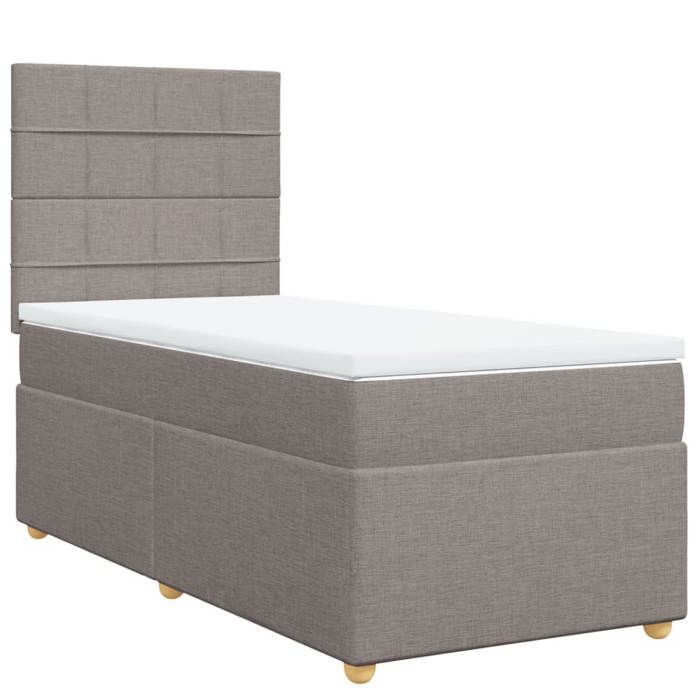 Maison Exclusive - Sommier à lattes de lit avec matelas Taupe 90x190 cm Tissu