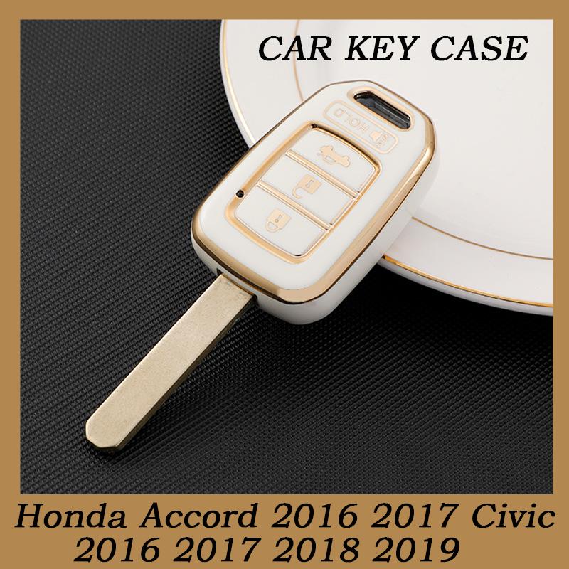 

3 Buttons New TPU Car Key Cover Case Shell for Honda Accord 2016 2017 Civic 2016 2017 2018 2019 Remote Keychain Accessories чорний