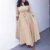 Elegantes Afrikanisches Kleid Damen Sommer Mode Hohe Taille Schärpe Langes Kleid Große Größen Grenzüberschreitende Kleidung