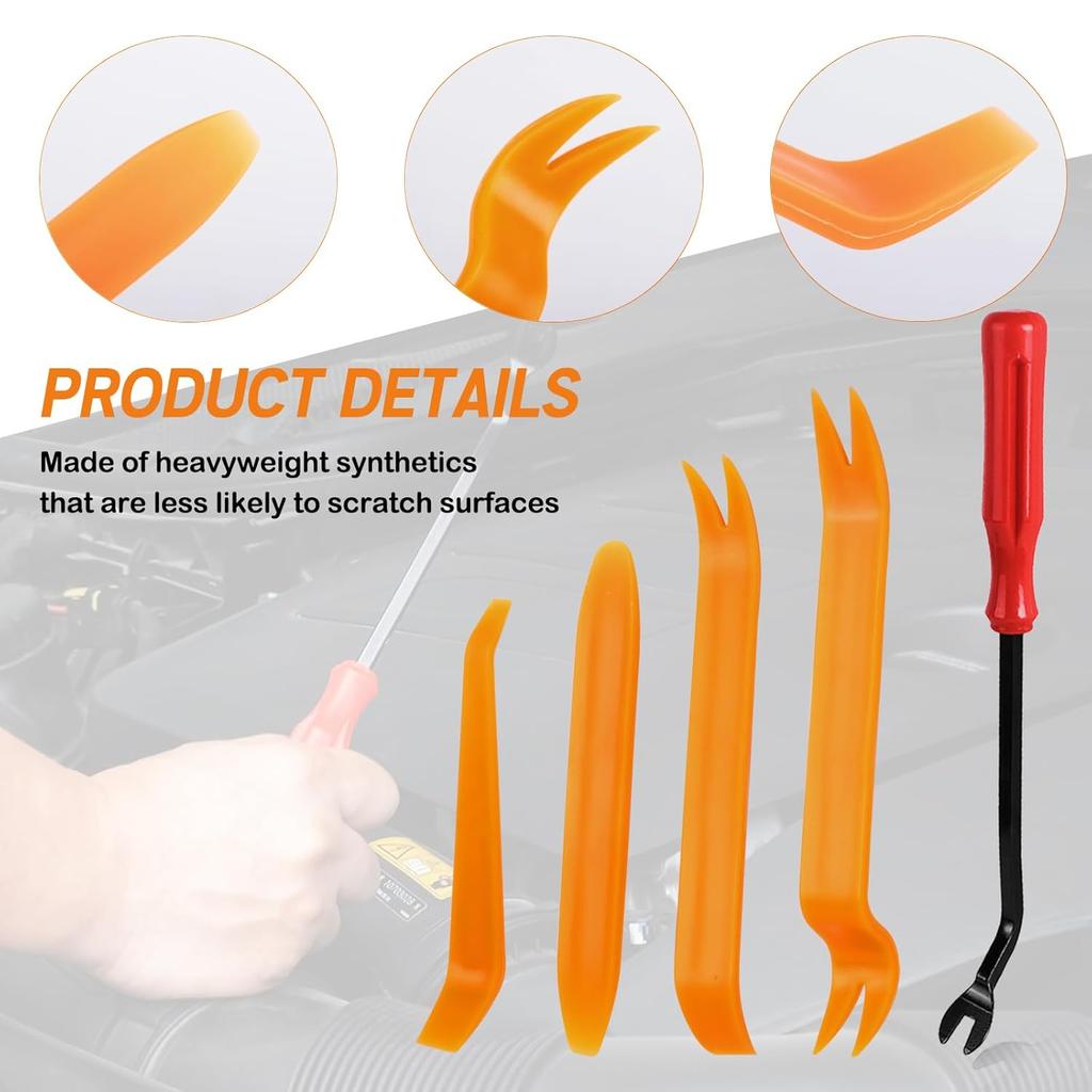 Xislet 60Pcs Door Trim Panel Retainer Clip With Sealer And Tools Compatible With GM Buick Chevrolet Cadillac GMC Hummer H2 Oldsmobile Pontiac Replace