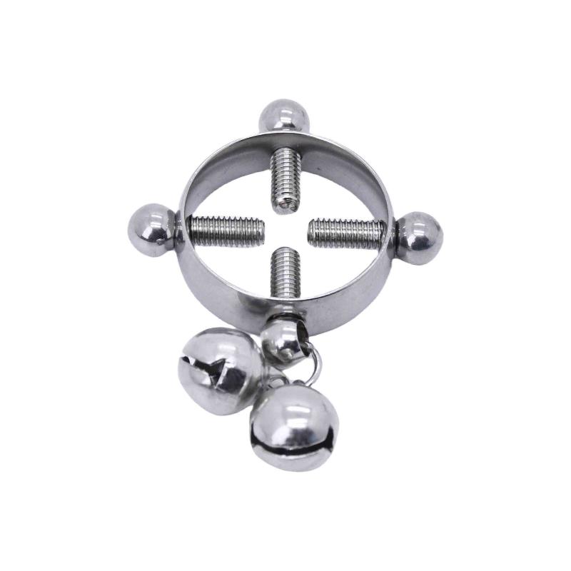 1Pcs Stainless Steel Round Nipple Ring Women Breast Adjustable Screw Bell Pendant Non-Piercing Body Piercing Jewelry Decoration серебряный