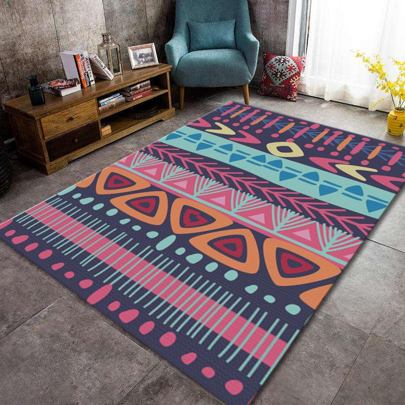 Bosmian Bedroom Splicing Carpet Retro Light Luxury Living Room Coffee Table Floor Mat Turkish Ethnic Style Carpet