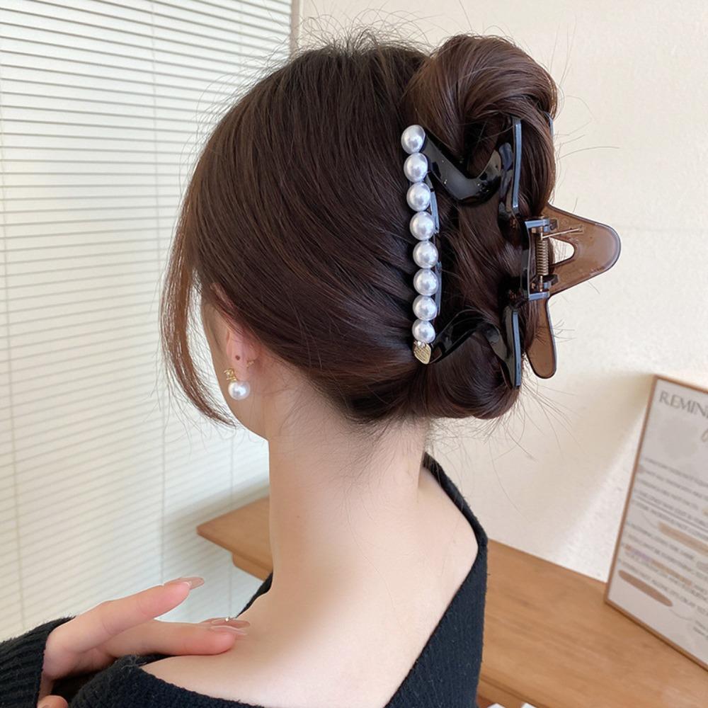 Five-Pointed Star Star Pearl Shark Clips Pentagram Star Pearl Hair Clips  Girls Gift
