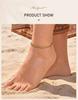 Waterproof Mesh Chain Anklet18k Gold Plated Tarnish Free Flat Mesh Link Women's Anklet Bracelet Summer Foot Accessories