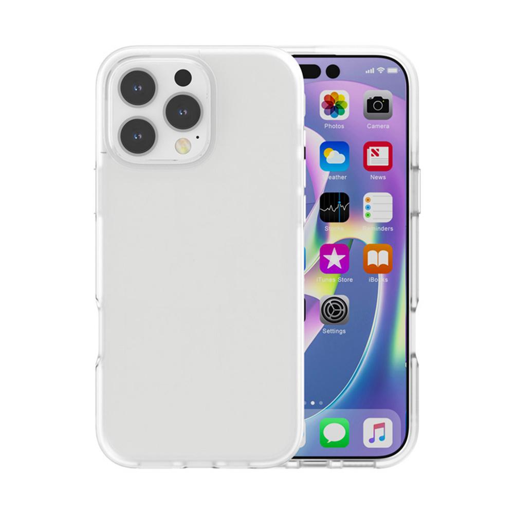 For iPhone 16 Pro Case TPU+PC Matte Translucent Phone Back Cover