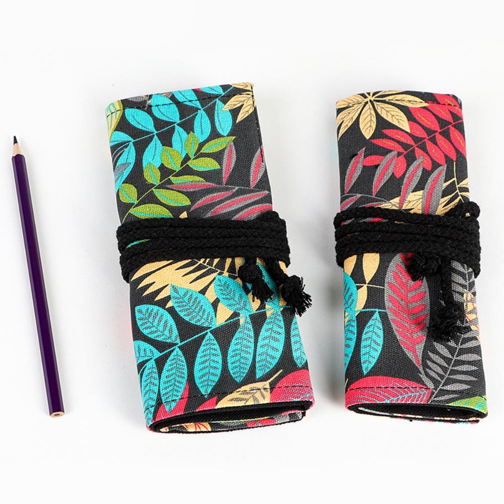 12/24/36/48/72 Hole Roll Up Pen Curtain Colorful Cloth Makeup Wrap Holder  Student School Supplies