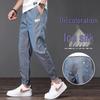 Men's Quick-Dry Ice Silk Cargo Pants - Lightweight, Loose-Fit, Cuffed for Summer