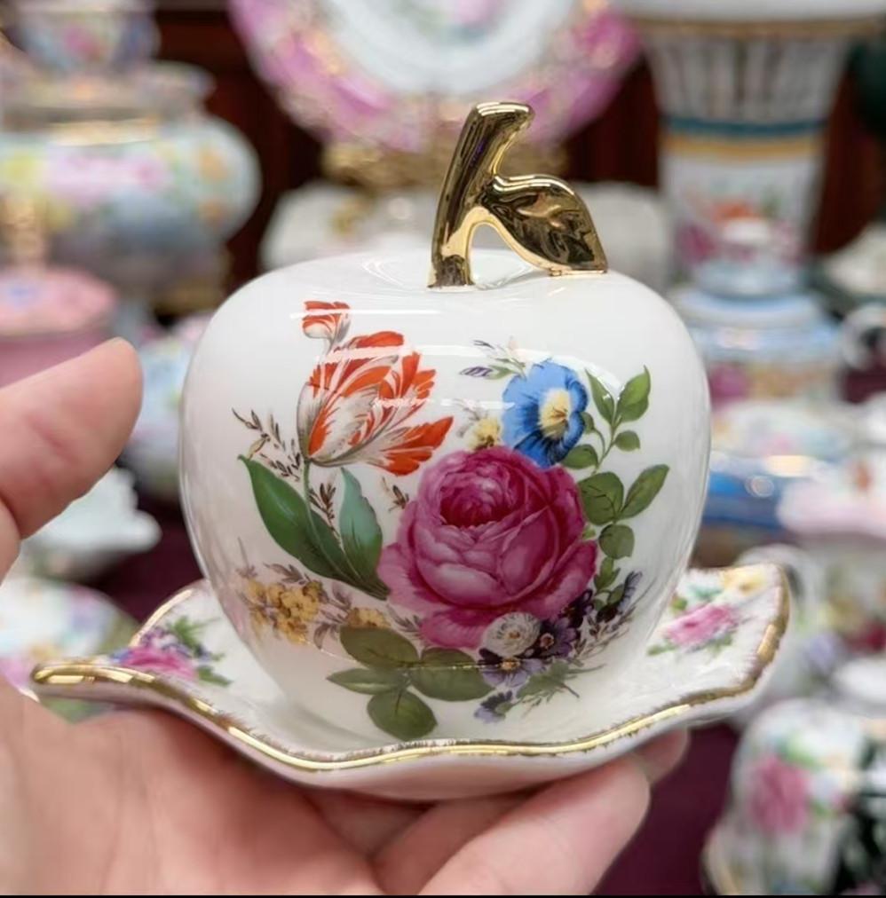 Ceramics Flower Jewelry Storage Box Vase Teapot Flower Basket Jewelry Case Storage Jewelry Organizer Display Home Decor Ornament