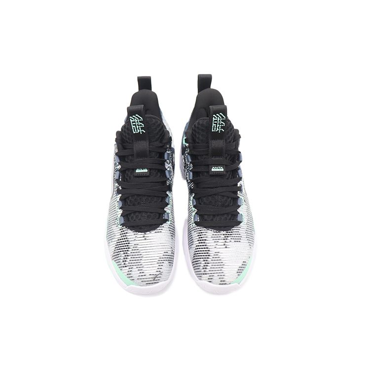 Anta Shape 3 Nitrogen Technology Shock Absorption Anti-Slip Wear-Resistant Mid-Top Basketball Shoes Men Sneakers White Gray Black 112211601-4