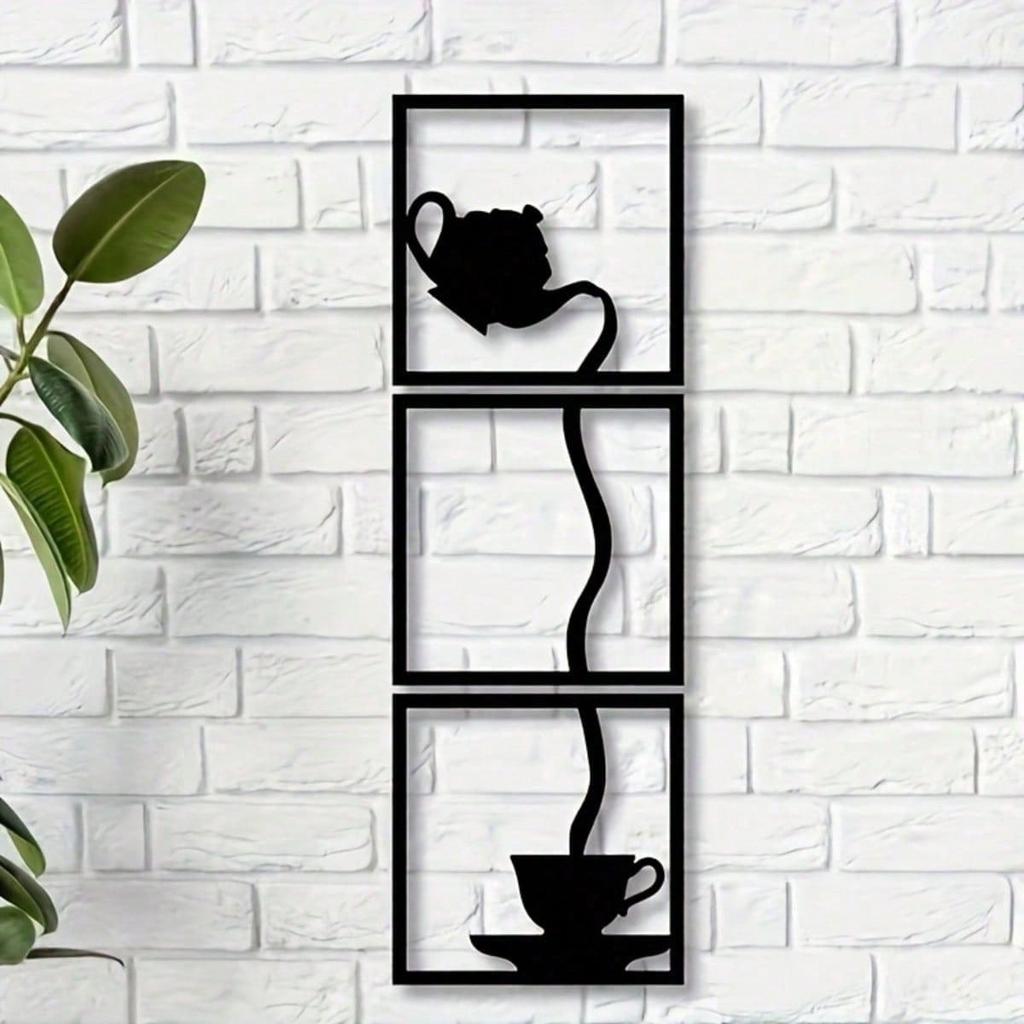 Metal Wall Art Set of 3 Kitchen Cafe Decor