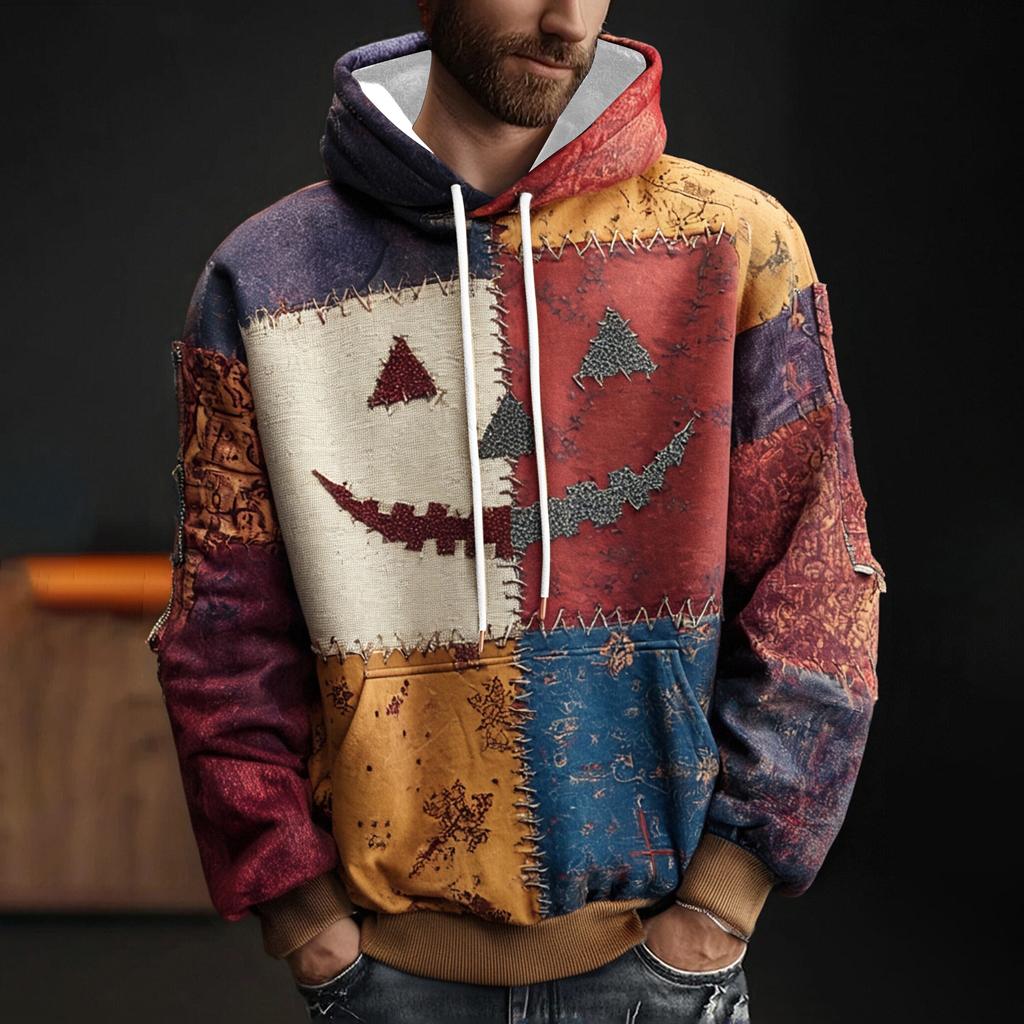 Men's Halloween Long Sleeved Casual Sports Pullover Sweatshirt