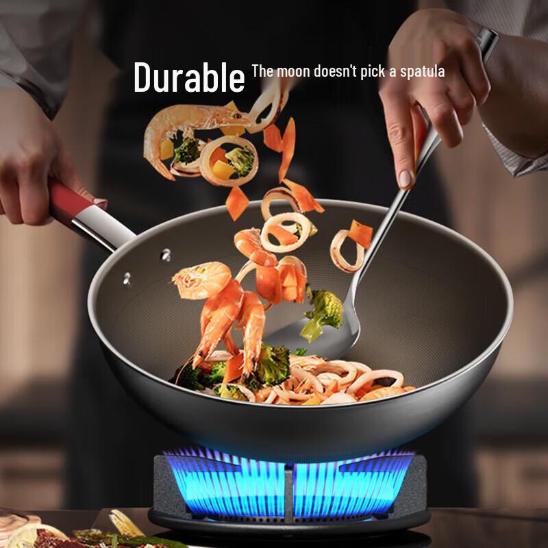 Kobach 32cm Pure Titanium Non-Stick Flat Bottom Wok