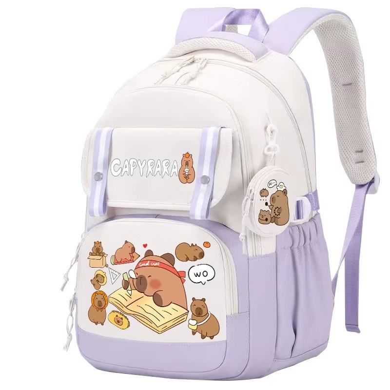 Zaino per Capibara Stampa Divertente Cartone Animato Capibara Zaino Grande Capacità Leggero Studenti Scuola Primaria e Secondaria