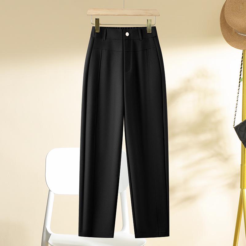 

Женские укороченные брюки гаремы с высокой талией, облегающие, для весны и осени Size 31 [For 135-145 lbs] чёрный