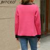 BITCED Premium Jacket Autumn Casual Colour-Block V-Neck Knitted Cardigan