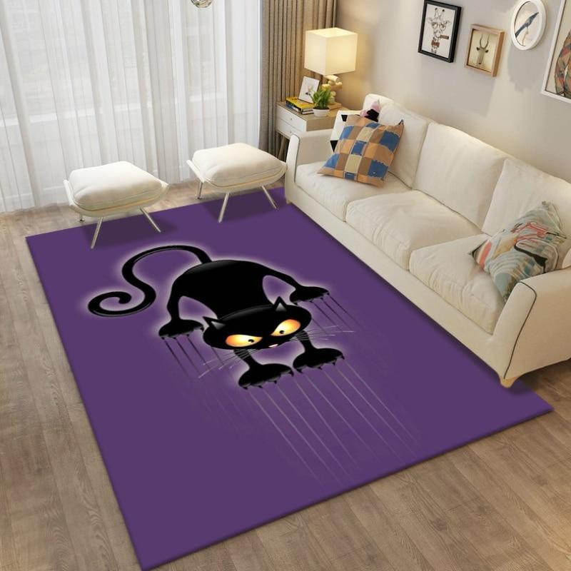 Cartoon Cute Cat Animals Carpets Rug for Living Room Bedroom Children's Room Decorative Floor Mat Kithen Bath Non-slip Area Rug