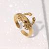 18K Goldplattierter Edelstahl Krabbenring - Serie Meeresbewohner