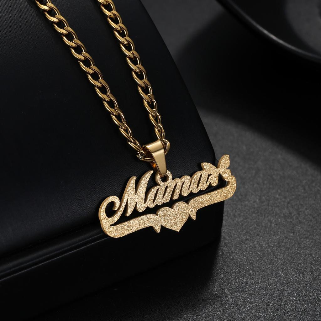 Atoztide Custom Name Necklace for Women Bottom Heart Stainless Steel Jewelry Nameplate Choker Chain Personalized Birthday Gift