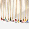 Trendy 18K Gold-plated Stainless Steel Waterdrop Cubic Zircon Birthstone Necklace for Women