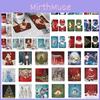 4pcs Christmas Shower Curtain And Toilet Cushion Set Cover Mat For Festive Bathroom Decor
