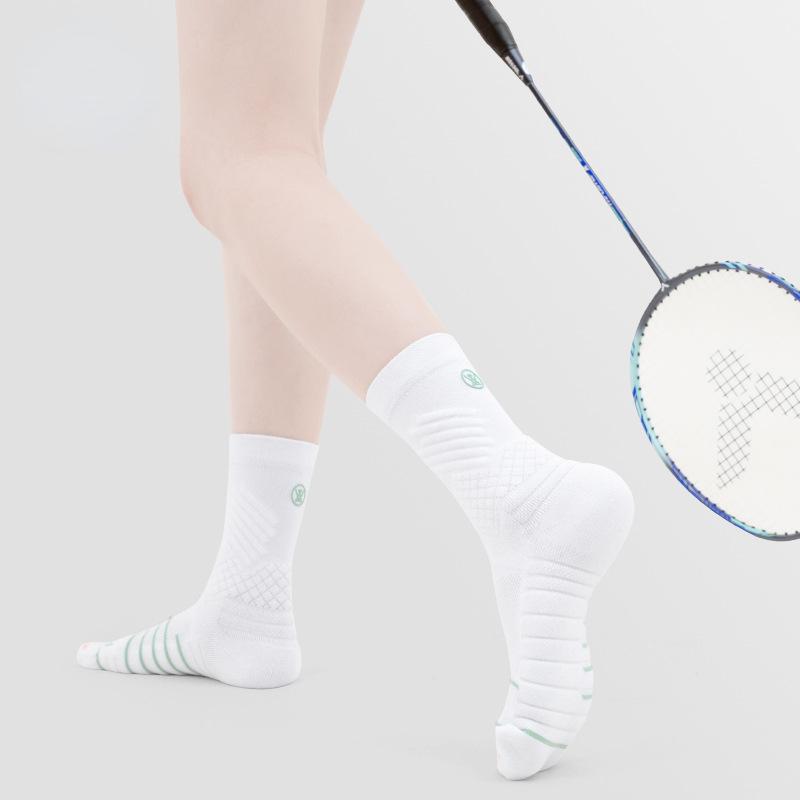 Taglia 35-39 Calzini da Badminton da Donna di Media Lunghezza Traspiranti Antiscivolo Fondo in Spugna Assorbi-Sudore e Resistenti agli Odori Calzini Sportivi