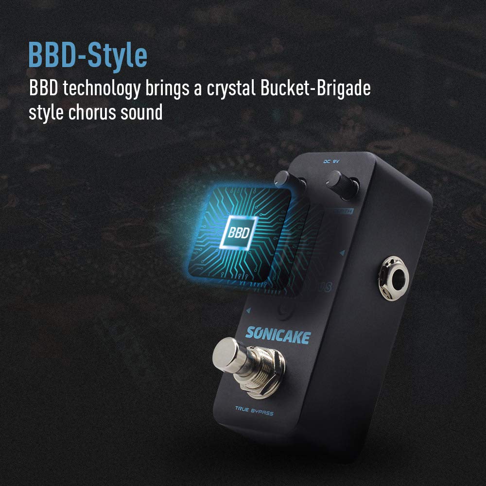 SONICAKE Cloud Chorus Guitar Effects Classic BBD True Bypass Pedal, Analog, Style,