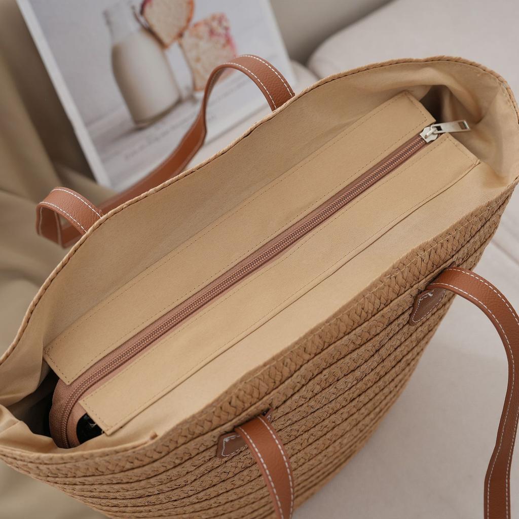 Ausländischer Stil vielseitige Sommer Strand Schulter gewebte Tasche Strohtasche Mode lässig Französische Nische ins Korea