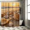 Sunset Seashell Beach Shower Curtain - Vibrant Coastal Design for a Waterproof and Unique Bathroom Décor