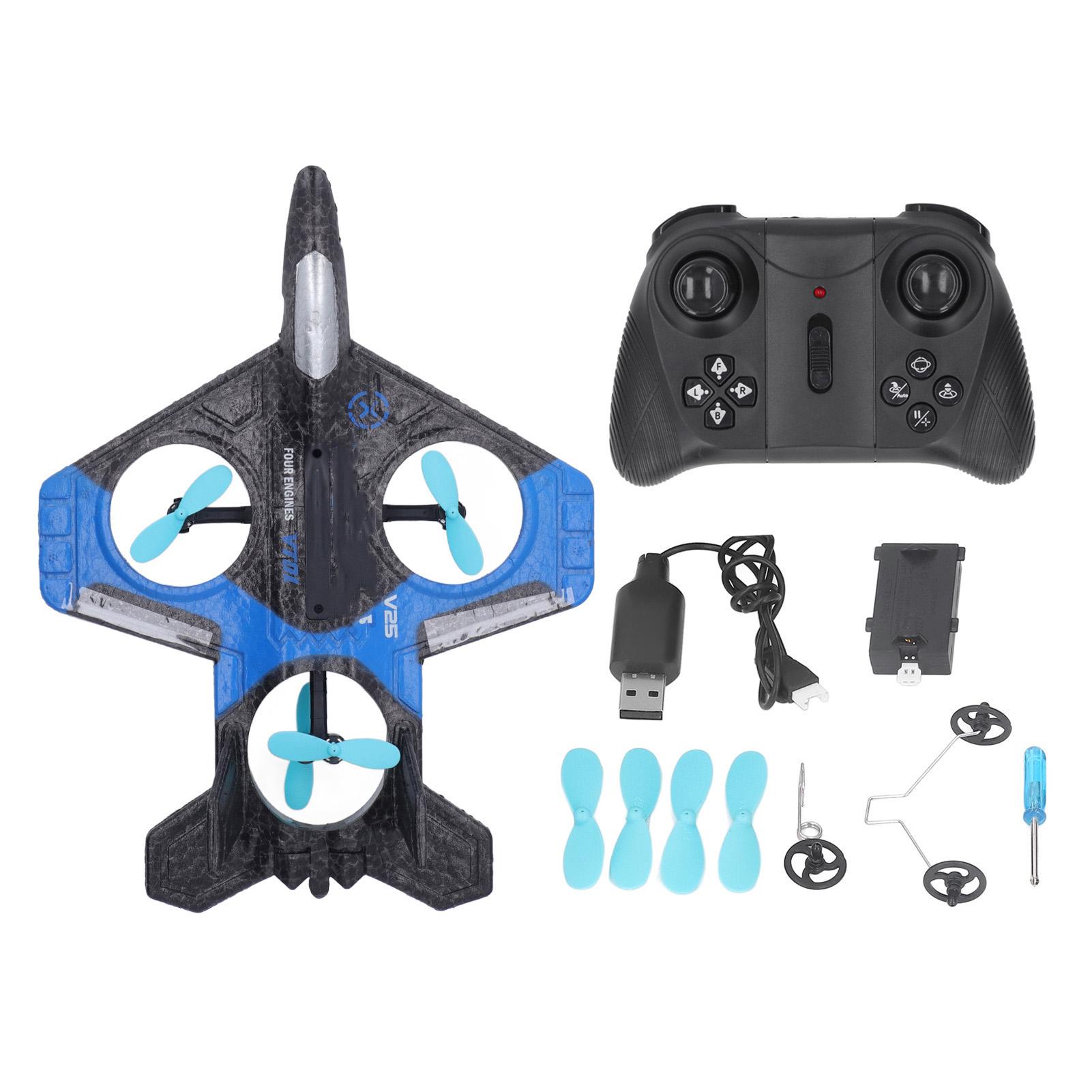 

RC Drone Portable EPP Remote Control Plane with Colorful LED Lights and Spare Propellers for Kids Toy Gift 1xBattery синій