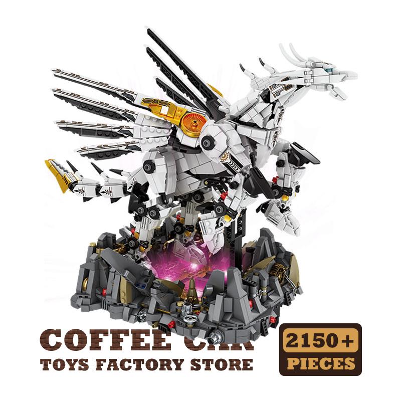 Mechanical Animal Building Bricks MOC Set Mech Dragon Blocks Children Toys Mecha Elk 3D Model Adult Boys Kids Birthday Gifts NEW