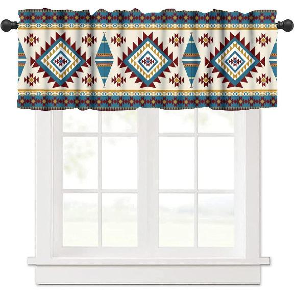Nautical Coastal Kitchen Window Valance Curta, Vintage Nautical Beach Starfish Seashell Blue Summer Ocean Window Treatment Valances for Bedroom Darkbrown-5