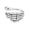 BAMOER Mono 925 Sterling Silver Skeleton Hand Ear Cuff Punk Style Ear Clip Earring for Women SCE1852