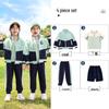 Set Uniforme Sportiva Autunnale per la Prima Elementare: Giacca a vento invernale e completo a tre pezzi per la scuola materna