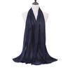Women Turban Large Size Long Scarf Satin Crepe Fabric Breathable Soft Sheen Headscarf Vacation Photography Sun Protection Shawl