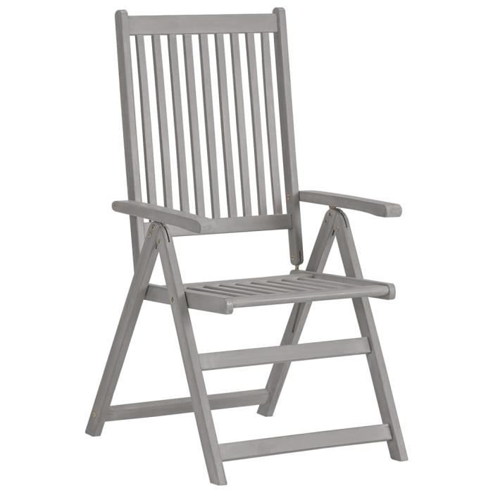 VidaXL Chaises inclinables de jardin 2 pcs avec coussins Bois d'acacia