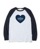 ESCAPEFROM Navy Stitch Heart Print Long Sleeve Navy