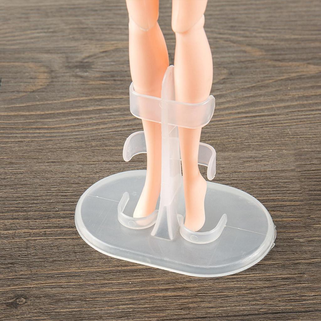 10pcs Plastic Transparent 12" Doll Stand Display Action Figure Show Leg Holder for 30cm Dolls,