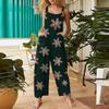 Women's Casual Jumpsuit Sleeveless Christmas Printed Cotton Jumpsuit