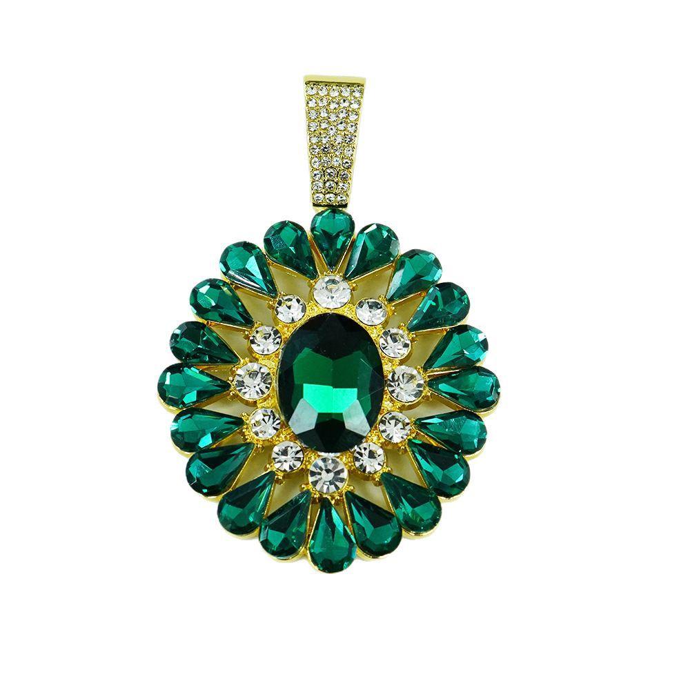 Water Drop Colored Diamond Pendant, Women's Collarbone Chain, Fashion Heavy Industry Light Luxury Designer Colored Necklace