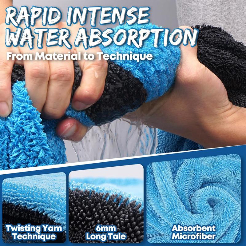 1000GSM Ultra-Thick Drying Towel for Car/Motorcycle Oversized 60x90cm Cleaning Cloth Soft High Absorbent Car Detailing Towels