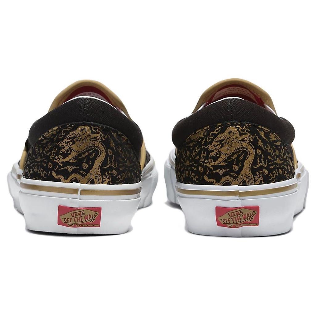 Vans Slip-On Chinese New Year Casual Low-Top Skate Shoes Unisex Sneaker Black Gold VN0A5FCAZX1