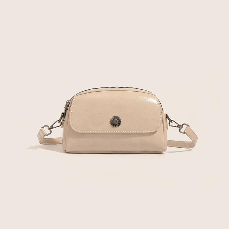 Retro Literary Bag Women's Spring and Summer Korean Version Multi Layer Women's Bag Mobile Phone Bag One Shoulder Crossbody Bag Women's Mini Bag