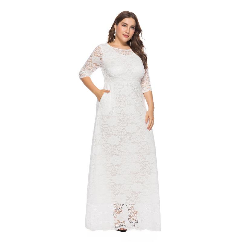 Plus Size Women Lace Dress with