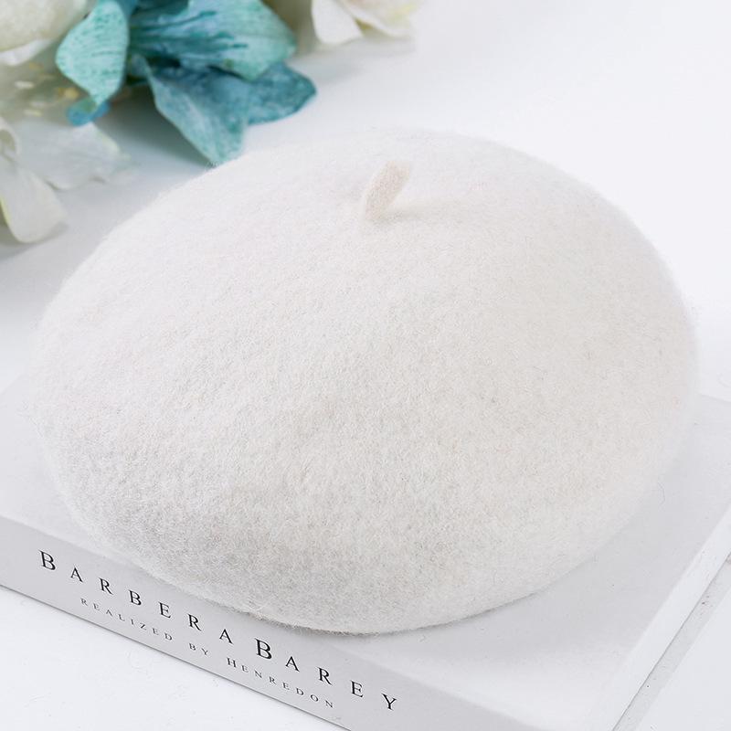 Autumn and Winter Women's Wool Woolen Beret Student Art Painter Hat Pumpkin Hat