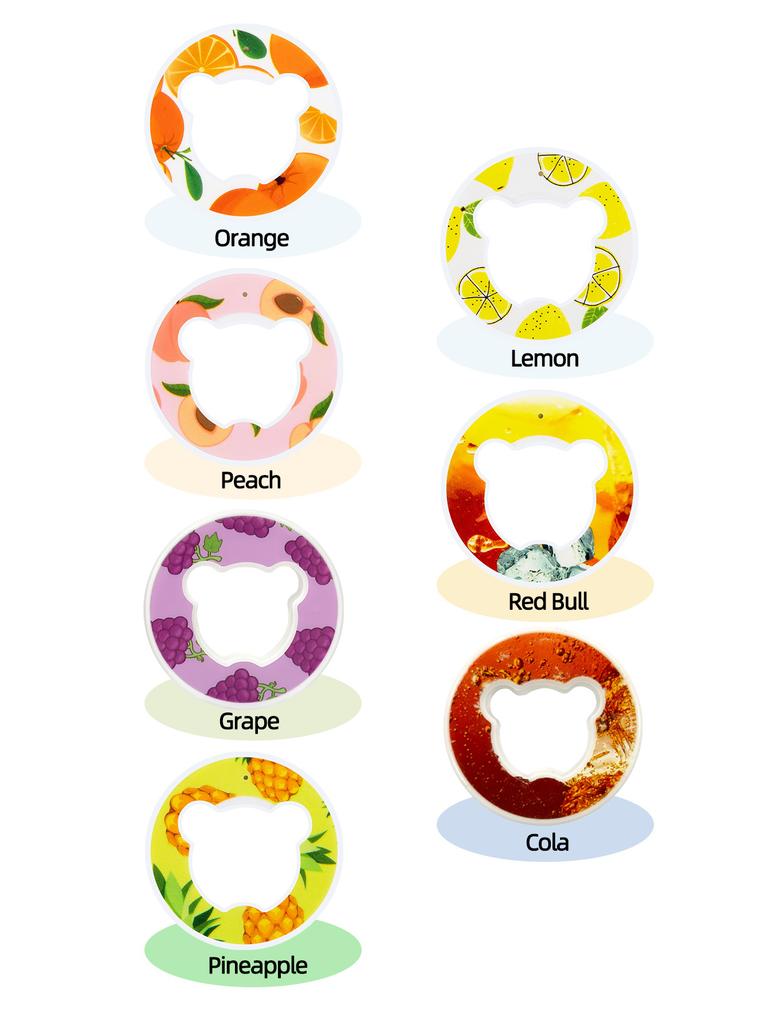 3/5/7PC Bear Shape Fruit Drink Flavor Pod Creative 0 Sugar 0 Calorie Flavor Ring For Plastic Water Bottles Sports Water Cups Too