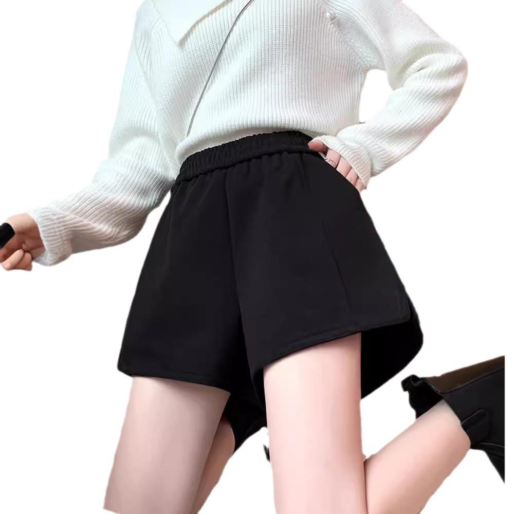 Petite High-Waisted Woolen A-Line Shorts for Women - Autumn/Winter 2024 Collection