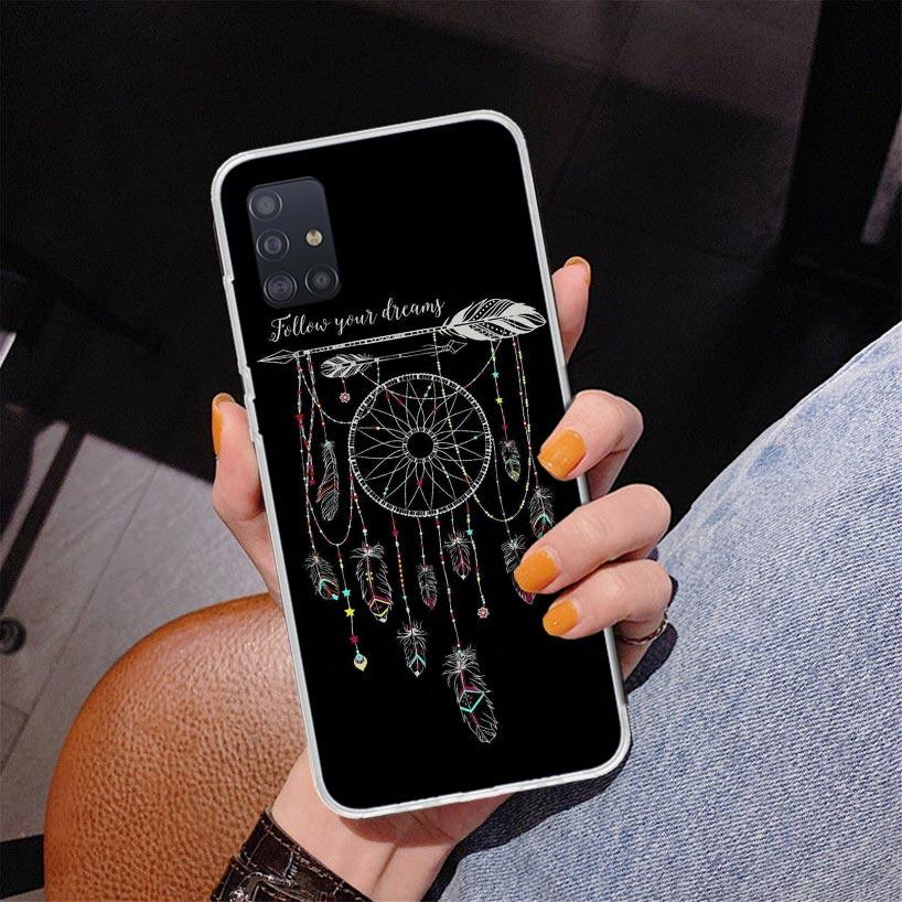 Retro Feather Dreamcatcher Phnoe Case for Samsung Galaxy A12 A22 A32 A42 A52 A51 A50S A20S A10S A41 A31 A21S A40 A30S A20E A71 A