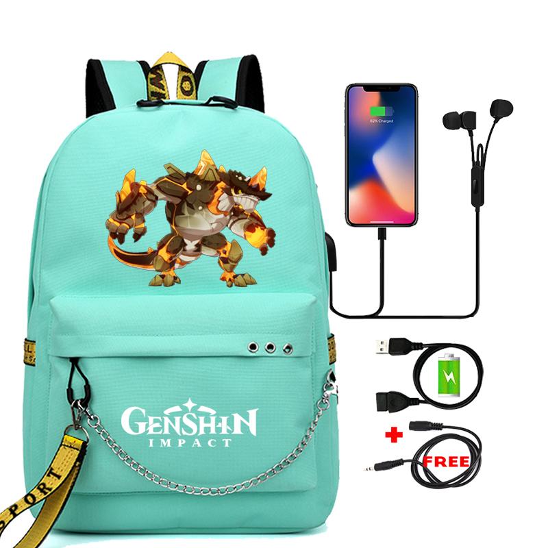 Anime Game Travel Backpack Printed Canvas Backpack Students Women Large Capacity Bookbag Usb Charging for Boy Girl School Bag Kids Gifts