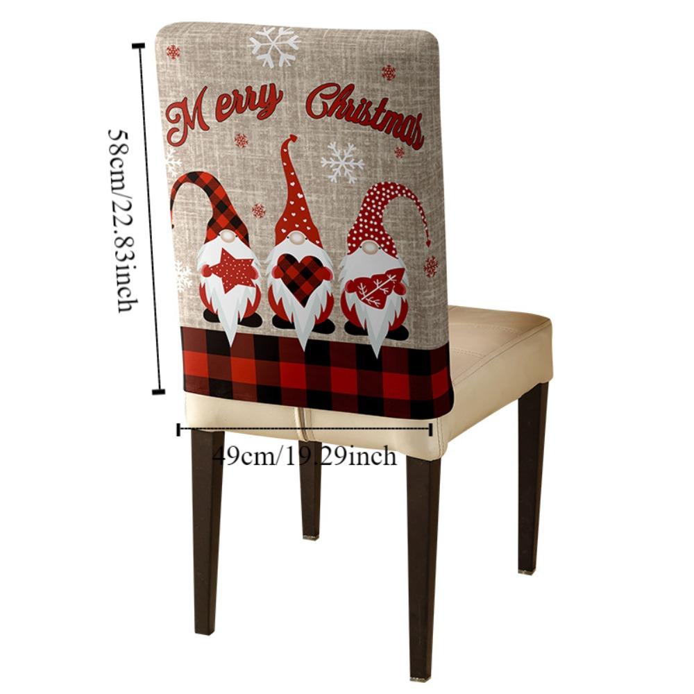 Cartoon Christmas Chair Cover Ball Polyester Fiber Xmas Dinner Chair Seat Cover Removable Soft Christmas Table Decor
