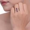 Elegant 925 Sterling Silver Triple Garnet Ring – Handmade Adjustable Stackable Red Stone Ring for Women